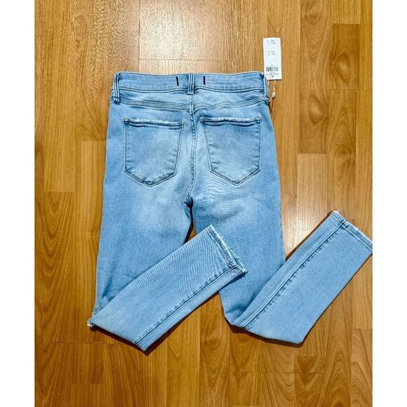 Abercrombie & Fitch Women’s The Super Skinny Mid-Rise Distressed Jeans Blue - Picture 5 of 7